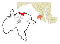 Ubicación en el condado de Charles en MarylandUbicación de Maryland en EE. UU.