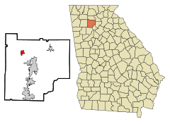 Cherokee County Georgia Incorporated and Unincorporated areas Waleska Highlighted.svg