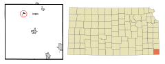 Ubicación en el condado de Cherokee en KansasUbicación de Kansas en EE. UU.
