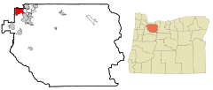 Ubicación en el estado de Oregón Ubicación de Oregón en EE. UU.