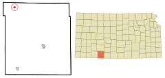 Ubicación en el condado de Clark en KansasUbicación de Kansas en EE. UU.
