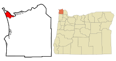Ubicación en el condado de Clatsop en el estado de Oregón Ubicación de Oregón en EE. UU.
