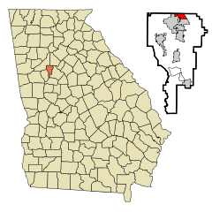 Clayton County Georgia Incorporated and Unincorporated areas Conley Highlighted.svg