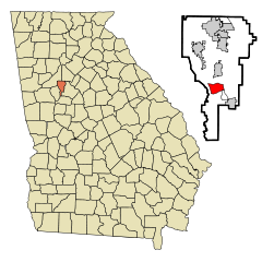 Clayton County Georgia Incorporated and Unincorporated areas Irondale Highlighted.svg