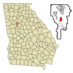 Clayton County Georgia Incorporated and Unincorporated areas Jonesboro Highlighted.svg