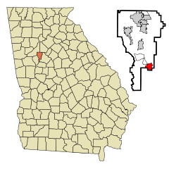 Clayton County Georgia Incorporated and Unincorporated areas Lovejoy Highlighted.svg