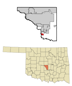 Ubicación en el condado de Cleveland en OklahomaUbicación de Oklahoma en EE. UU.