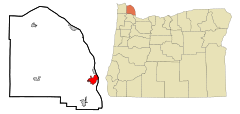Ubicación en el condado de Columbia en el estado de Oregón Ubicación de Oregón en EE. UU.