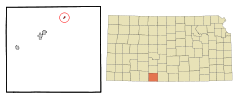 Ubicación en el condado de Comanche en KansasUbicación de Kansas en EE. UU.