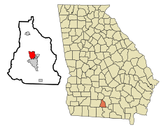 Cook County Georgia Incorporated and Unincorporated areas Sparks Highlighted.svg