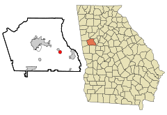Coweta County Georgia Incorporated and Unincorporated areas Turin Highlighted.svg