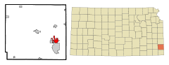 Ubicación en el condado de Crawford en KansasUbicación de Kansas en EE. UU.