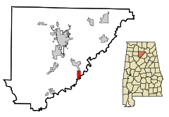 Cullman County Alabama Incorporated and Unincorporated areas Garden City Highlighted.svg