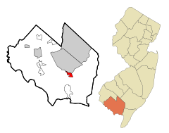 Ubicación en el condado de Cumberland en Nueva JerseyUbicación de Nueva Jersey en EE. UU.
