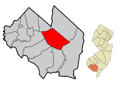 Ubicación en el condado de Cumberland en Nueva JerseyUbicación de Nueva Jersey en EE. UU.
