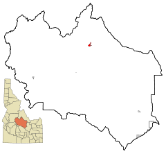 Ubicación en el condado de Custer en Idaho Ubicación de Idaho en EE. UU.