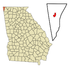 Dade County Georgia Incorporated and Unincorporated areas Trenton Highlighted.svg