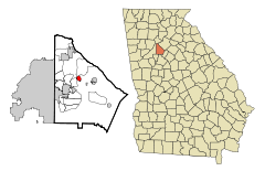 DeKalb County Georgia Incorporated and Unincorporated areas Clarkston Highlighted.svg