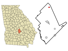 Dodge County Georgia Incorporated and Unincorporated areas Chester Highlighted.svg
