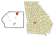 Dooly County Georgia Incorporated and Unincorporated areas Unadilla Highlighted.svg