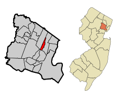 Ubicación en el condado de Essex en Nueva JerseyUbicación de Nueva Jersey en EE. UU.