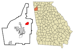 Floyd County Georgia Incorporated and Unincorporated areas Shannon Highlighted.svg