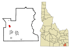 Ubicación en el condado de Franklin en Idaho Ubicación de Idaho en EE. UU.