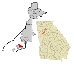 Fulton County Georgia Incorporated and Unincorporated areas Union City Highlighted.svg