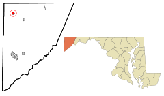 Ubicación en el condado de Garrett en MarylandUbicación de Maryland en EE. UU.