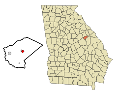 Glascock County Georgia Incorporated and Unincorporated areas Gibson Highlighted.svg