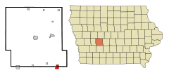 Ubicación en el condado de Guthrie y en el estado de Iowa Ubicación de Iowa en EE. UU.