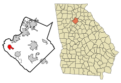 Gwinnett County Georgia Incorporated and Unincorporated areas Norcross Highlighted.svg