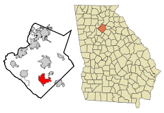 Gwinnett County Georgia Incorporated and Unincorporated areas Snellville Highlighted.svg