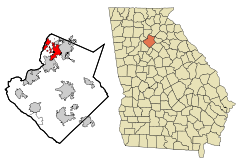 Gwinnett County Georgia Incorporated and Unincorporated areas Sugar Hill Highlighted.svg