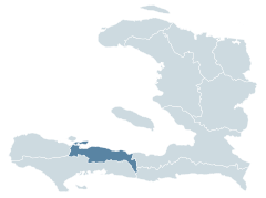 Ubicación del Departamento Nippes en Haití.