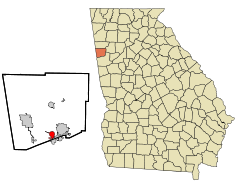 Haralson County Georgia Incorporated and Unincorporated areas Waco Highlighted.svg