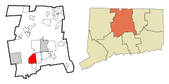 Ubicación en el condado de Hartford en el estado de Connecticut Ubicación de Connecticut en EE. UU.