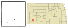 Ubicación en el condado de Haskell en KansasUbicación de Kansas en EE. UU.