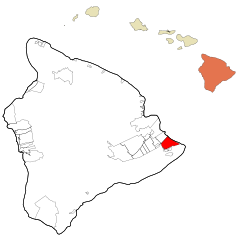 Hawaii County Hawaii Incorporated and Unincorporated areas Hawaiian Beaches Highlighted.svg