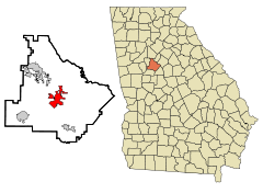 Henry County Georgia Incorporated and Unincorporated areas McDonough Highlighted.svg