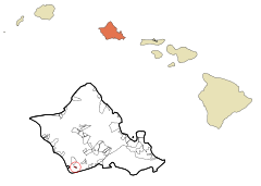 Honolulu County Hawaii Incorporated and Unincorporated areas Barbers Point Housing Highlighted.svg