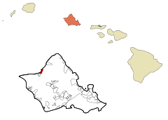 Honolulu County Hawaii Incorporated and Unincorporated areas Haleiwa Highlighted.svg