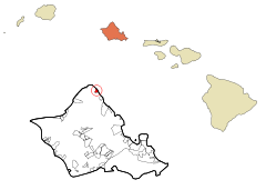 Honolulu County Hawaii Incorporated and Unincorporated areas Kahuku Highlighted.svg