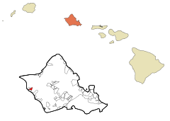 Honolulu County Hawaii Incorporated and Unincorporated areas Makaha Valley Highlighted.svg
