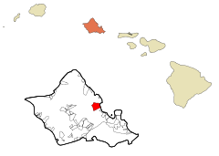 Honolulu County Hawaii Incorporated and Unincorporated areas Waikane Highlighted.svg