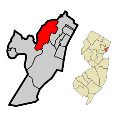 Ubicación en el condado de Hudson en Nueva JerseyUbicación de Nueva Jersey en EE. UU.
