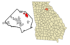 Jackson County Georgia Incorporated and Unincorporated areas Commerce Highlighted.svg