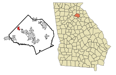 Jackson County Georgia Incorporated and Unincorporated areas Talmo Highlighted.svg