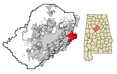 Jefferson County Alabama Incorporated and Unincorporated areas Leeds Highlighted.svg