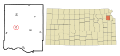 Ubicación en el condado de Jefferson en KansasUbicación de Kansas en EE. UU.